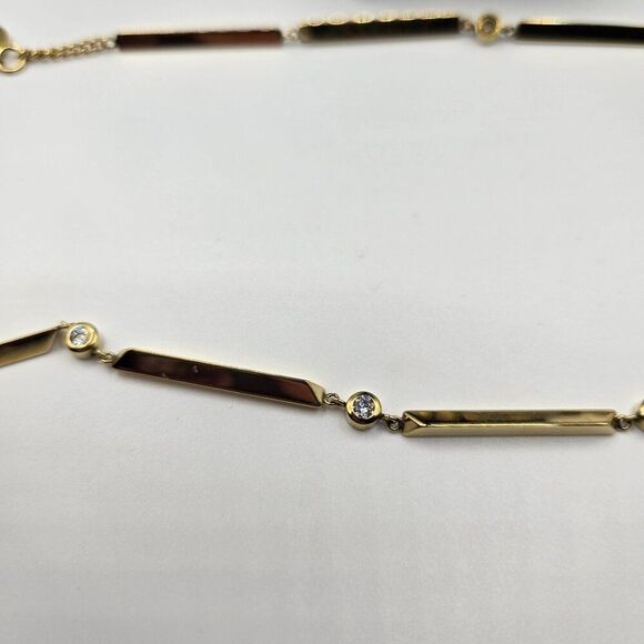 Michael Kors Gold Tone Necklace Rhinestone Accents 18 Inches - Picture 3 of 5